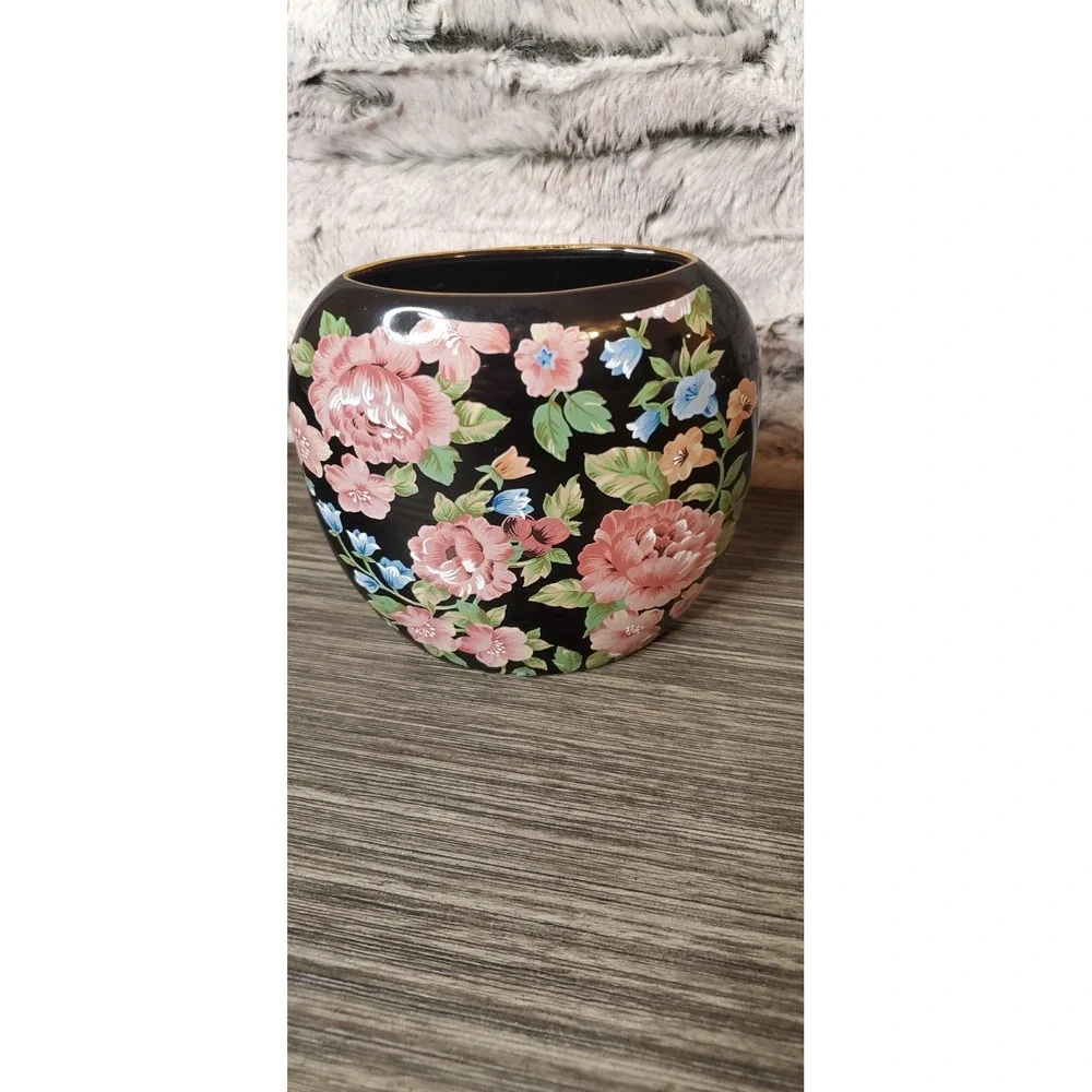 Tavistock Otagiri Japan Vintage Floral Black 4